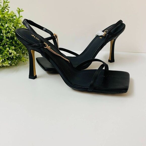 Alias Mae Levi Sandal Heel 37EU / 6US in Black Open Square Toe $165 - Picture 2 of 9